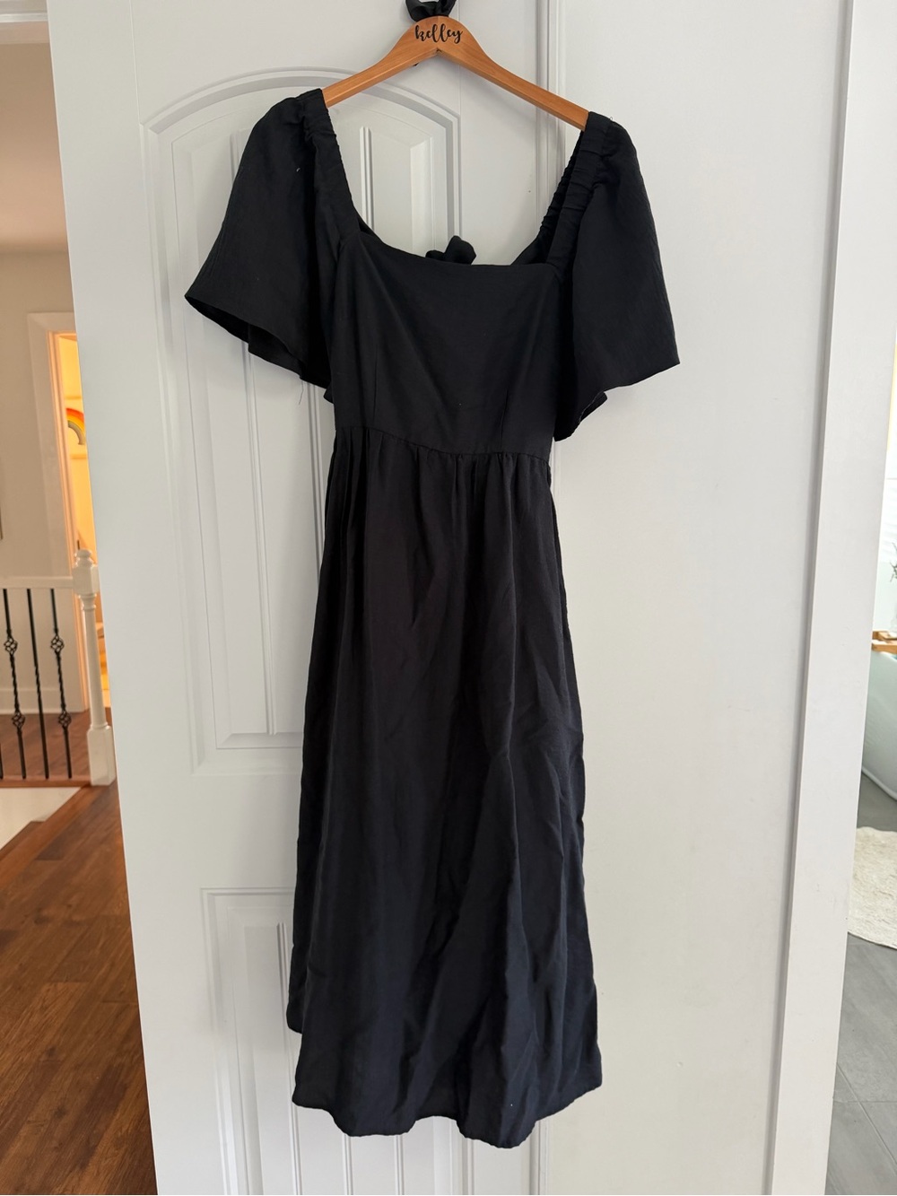 A New Day Women’s Black Square-Neck Midi Dress